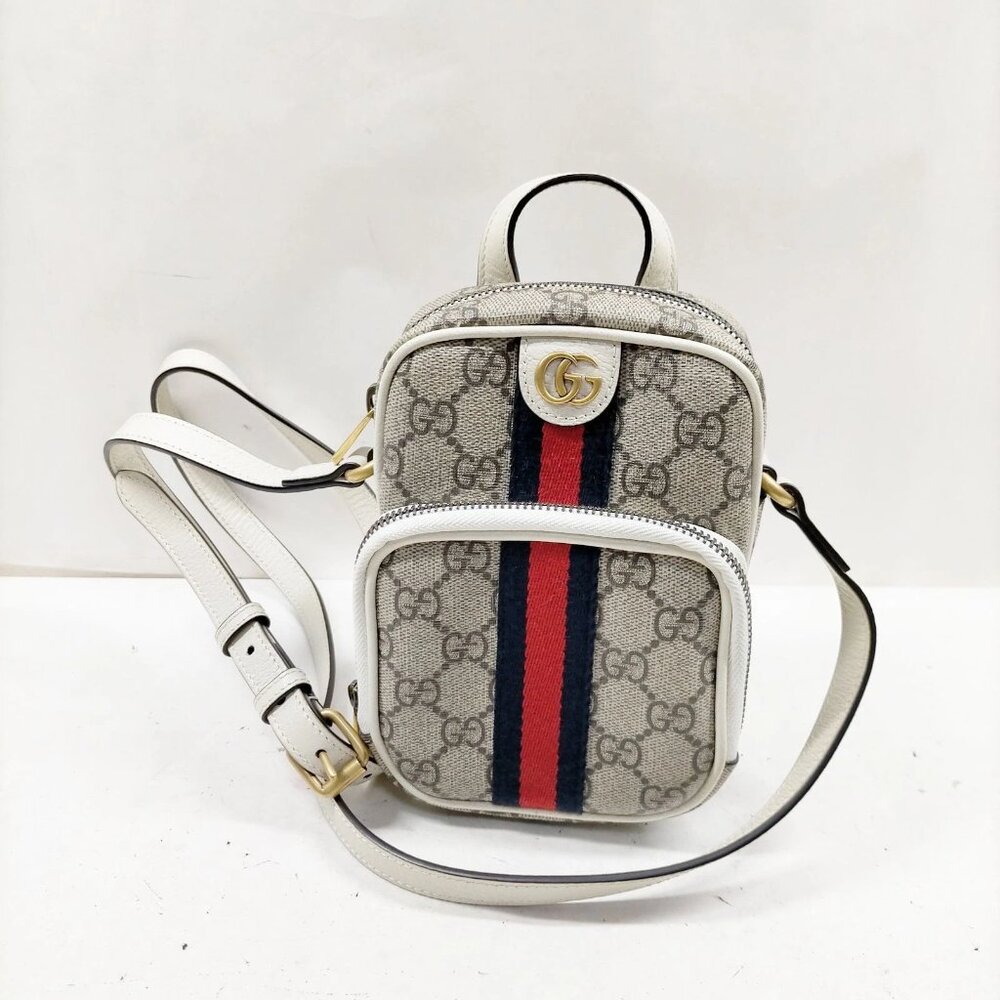 Authentic Gucci Sherry Line Brown PVC Shoulder Bag mn771-030226